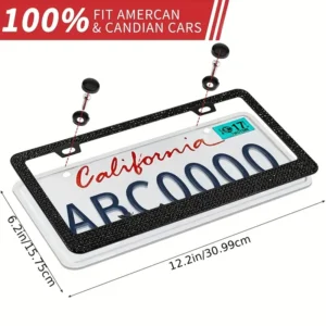 Black Diamond License Plate Cover - Metal Anti-Rust Car Accessory, Premium Gift for Women & Men - Image 5